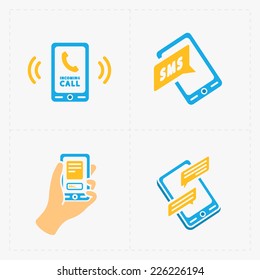Vector smart phone icons on White