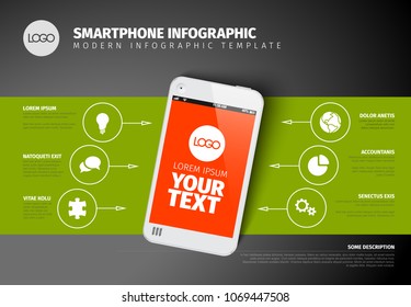 Infografik-Vorlage für Ihr Smartphone mit Platz für Ihre Inhalte - dunkelrote und grüne Version