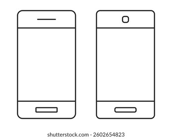 Vector Smart Phone Outline Icon Symbol Set