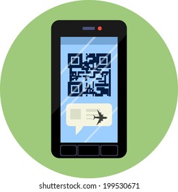 Vector Smart Phone and qr code 