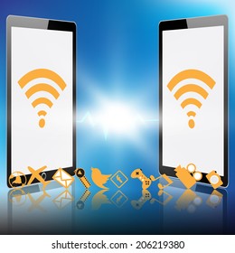 Vector smart phone social media icons