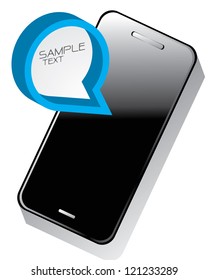 vector smart phone with speech bubble