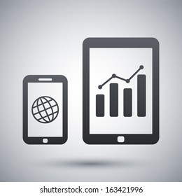 Vector smart phone and tablet icons