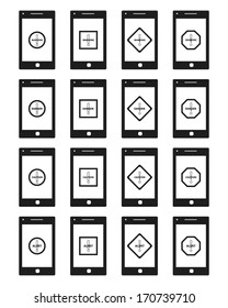 vector of smart phone with warning sign set on screen
