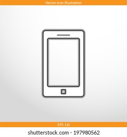 Vector smart phone web flat icon. Isolated on white.