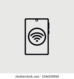 Vector smart phone with WiFi sing inside icon - Vector