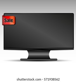 vector smart TV with a bright banner and text sale. For advertising

