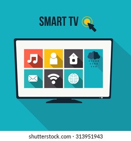 Vector smart tv concept - illustration in flat style
