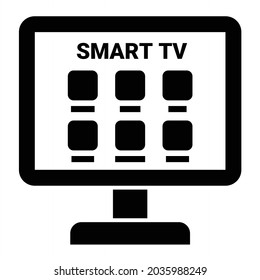 Vector Smart Tv Glyph Icon Design
