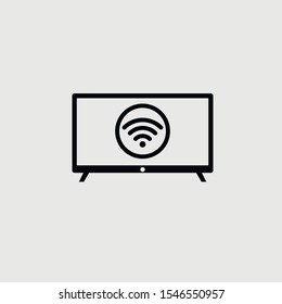 Vector smart tv with wifi sign inside icon - Vector