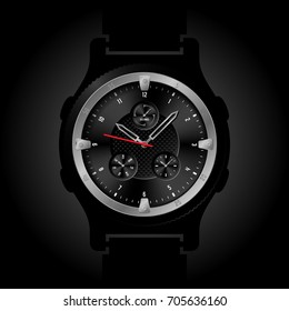 Vector Smart Watch Face Design Illustration. Modern Gadget Conceptual Interface.