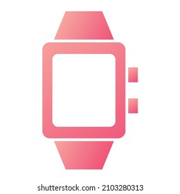 Vector Smart Watch Glyph Gradient Icon Design
