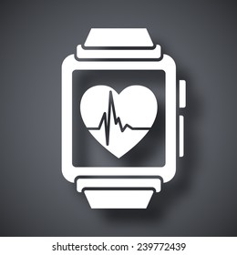 Vector Smart Watch With Health App Icon