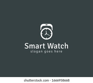 Vector smart watch logo template, elegant design