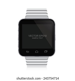 Vector smart watch on white background.