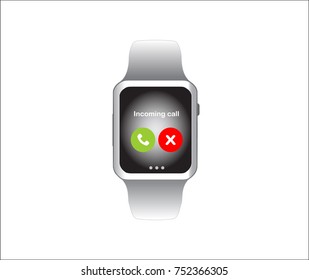 Vector smart watch with phone app incoming call