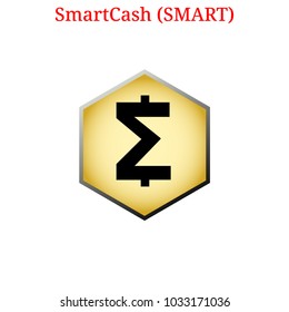 Vector SmartCash (SMART) digital cryptocurrency logo. SmartCash (SMART) icon. Vector illustration isolated on white background.