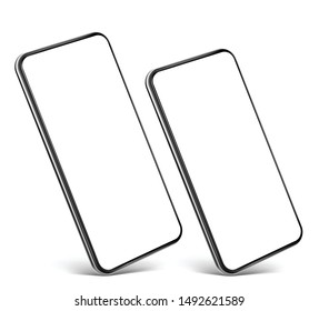 Vector smartphone big and small isolated on white background