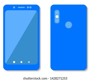Vector smartphone with blue color. , Android or iOS based cellphones are technologies that almost everyone in the world has