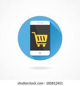Vector Smartphone Buy Online Icon Ecommerce Concept