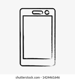Vector smartphone and cellphone concept doodle line style vector icon