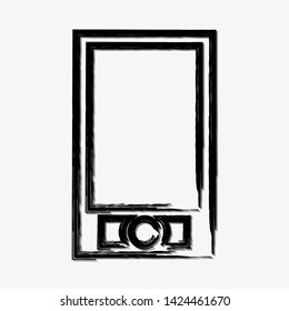 Vector smartphone and cellphone concept doodle line style vector icon