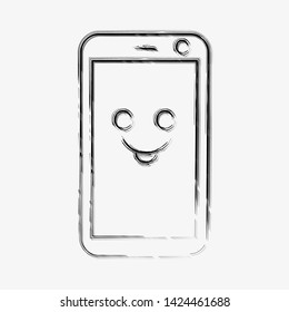 Vector smartphone and cellphone concept doodle line style vector icon