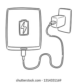 vector of smartphone charging