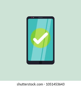 Vector Smartphone and Check Mark icon