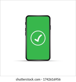 Vector Smartphone and Check Mark Icon
