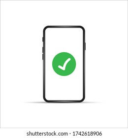 Vector Smartphone and Check Mark Icon
