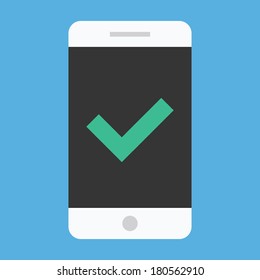 Vector Smartphone and Check Mark Icon