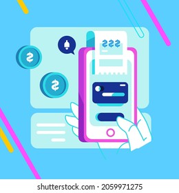 Vektorsmart phone mit Münzkonzept