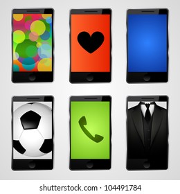 Vector smartphone collection