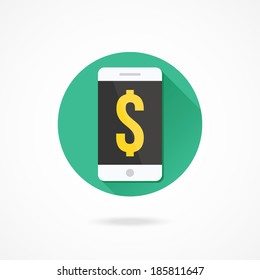 Vector Smartphone and Dollar Sign Icon