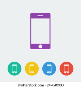 vector smartphone flat circle icon