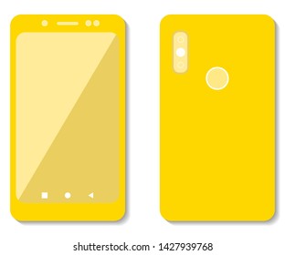 Vector smartphone with gold color. Android or iOS based cellphones are technologies that almost everyone in the world has