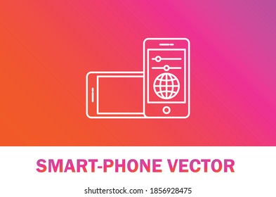 Vector del icono del teléfono inteligente. Aislado sobre fondo degradado. Tema de negocios y educación.