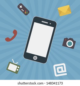 Vector smartphone with icons