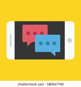 Vector Smartphone Landscape Orientation Chat Icon