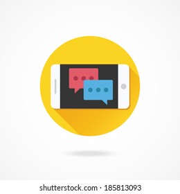 Vector Smartphone Landscape Orientation Chat Icon