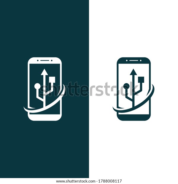 Vector Smartphone Logo Usb Symbol Mobile Stock Vector Royalty Free