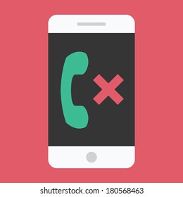 Vector Smartphone Missed Call Icon