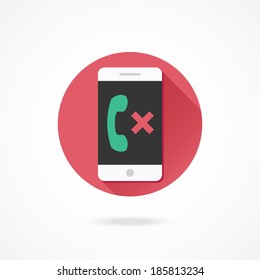 Vector Smartphone Missed Call Icon