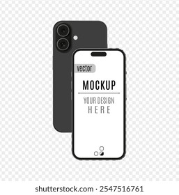 Vector smartphone mock-up with screen and camera