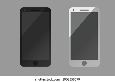 Vector Smartphone Mockup Set, Mobile Phone Blank, Cell Phone