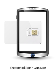 Vector Smartphone in original design with blank white sim card