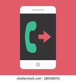 Vector Smartphone Outgoing Call Icon