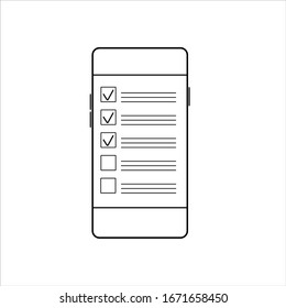 Plantilla de esquema del teléfono inteligente del vector. Contorsión de estructura de alambre de teléfono móvil moderno, teléfono celular aislado en fondo blanco. Icono o símbolo del dispositivo