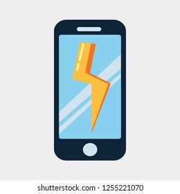 vector smartphone power charge icon
